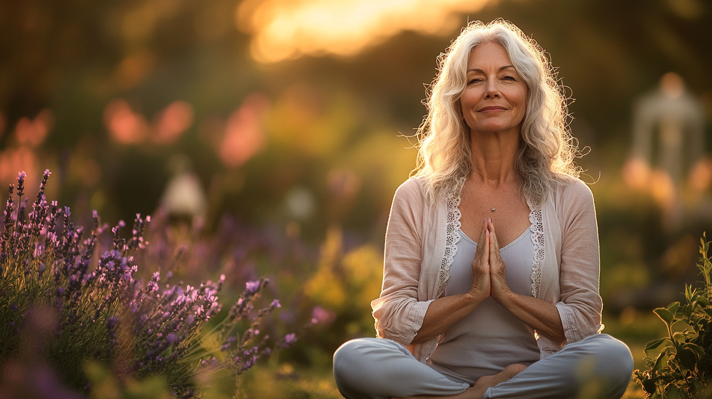 Йога на галявині в лісі